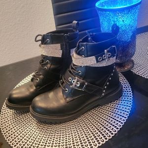 💕Beautiful Rhinestone Moto Boots!!